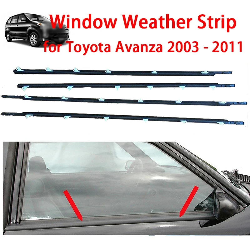 Pre Toyota Avanza 2003 - 2011 Bočné okná Weatherstrip okenné tmel pásik okna Openie Tresnenie Tesnenie dverí