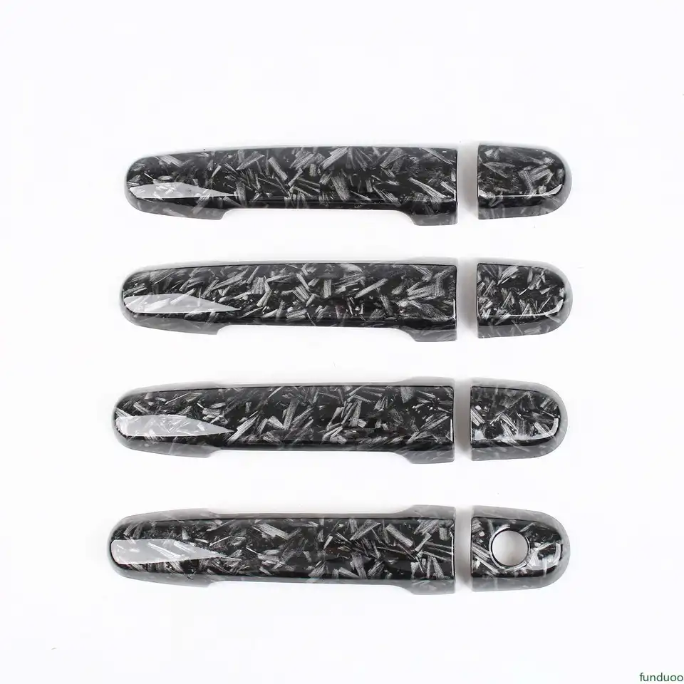 Pre Toyota Aygo MK2 2015 2016 2017 2018 kované vzory uhlíkové vlákno Chrome Chrómové dvere rukoväte kryt