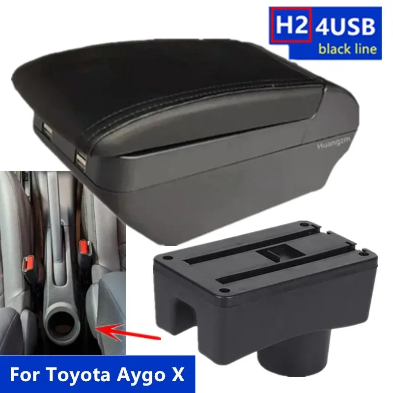 Pre toyota Aygo x lakťová skrinka pre toyota Aygo x Car lakťová lakťová lakťová krabica Interná modifikácia USB nabíjanie Ašpotray car príslušenstvo