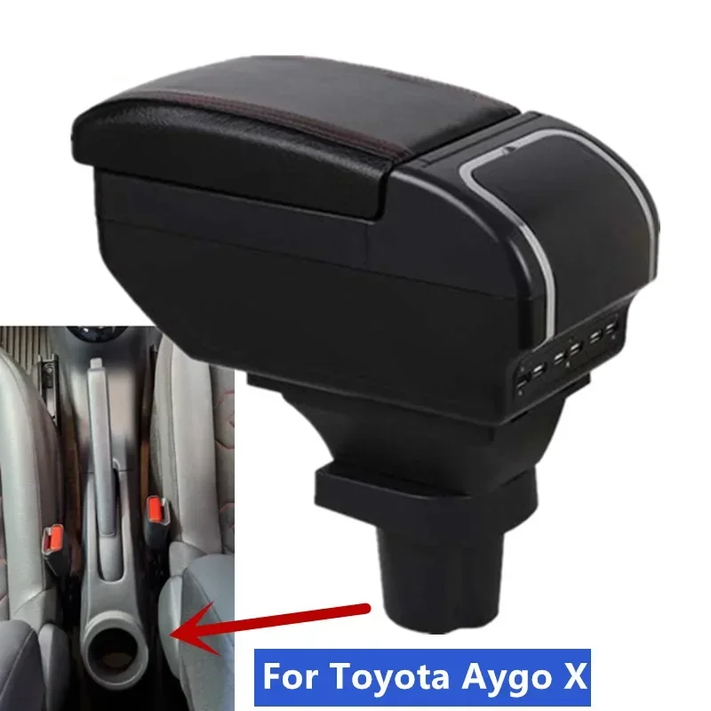 Pre toyota Aygo x lakťová skrinka pre toyota Aygo x Car lakťová lakťová lakťová krabica Interná modifikácia USB nabíjanie Ašpotray car príslušenstvo