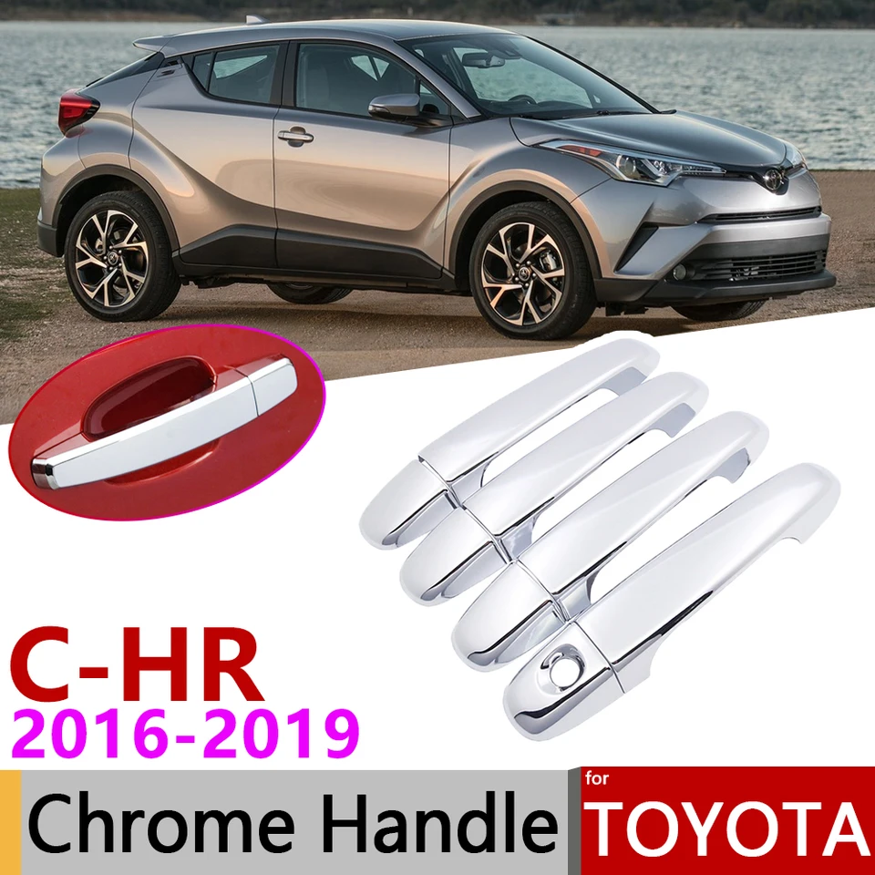 pre Toyota C-HR AX10 2016 ~ 2019 Luxusný chrómový exteriérový kľučku kľučky krytu automobilových príslušenstiev Set Sadp