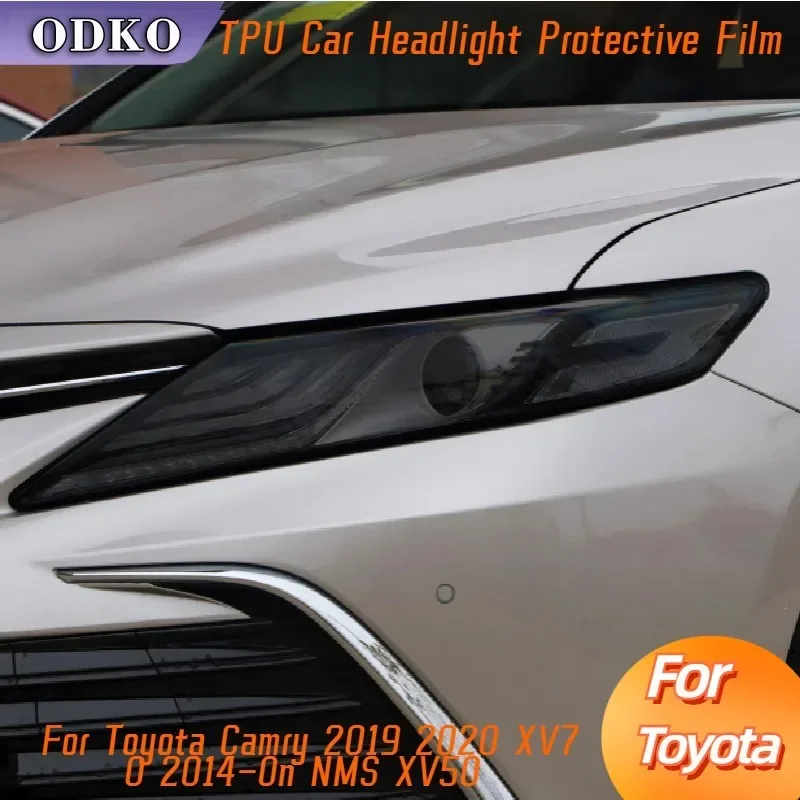 Pre Toyota Camry 2019 2020 XV70 2014-On NMS XV50 CAR Svetlomet Ochrana Tint Film Dym Black Transparent TPU nálepka TPU