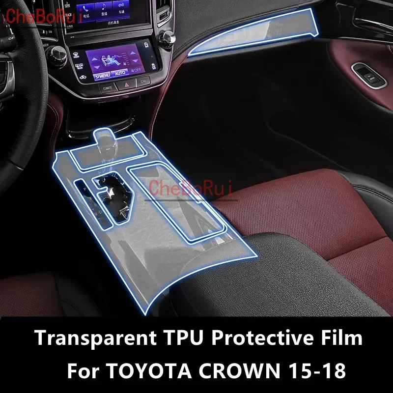 Pre Toyota Crown 15-18 CAR Interiér Center Transparent TPU Ochranný film Anti-Scratch Opravy Film Accessories Oprava