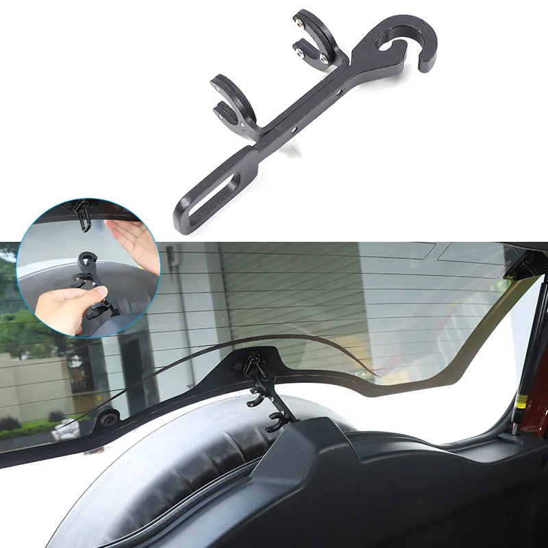 Pre Toyota FJ Cruiser 2007-2021 Uhlíková oceľová auto Zadné okenné sklo Podporovacia držiak Dávka exteriéru Exteriér Modifikácia Príslušenstvo