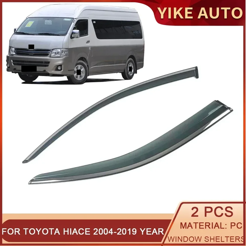 Pre Toyota Hiace 2004-2019 Automobil okno Sun Rain tieň tieň Visory Shield Shelter Ochrana krytra rámový nálepka Exteriér Príslušenstvo