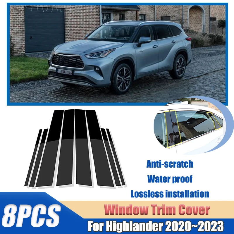 Pre Toyota Highlander 2022 Xu70 Kluger XLE 2020 ~ 2023 Kryt obkladu okna Kryt Cover Luxusný BC Stiar Sticker Auto príslušenstva