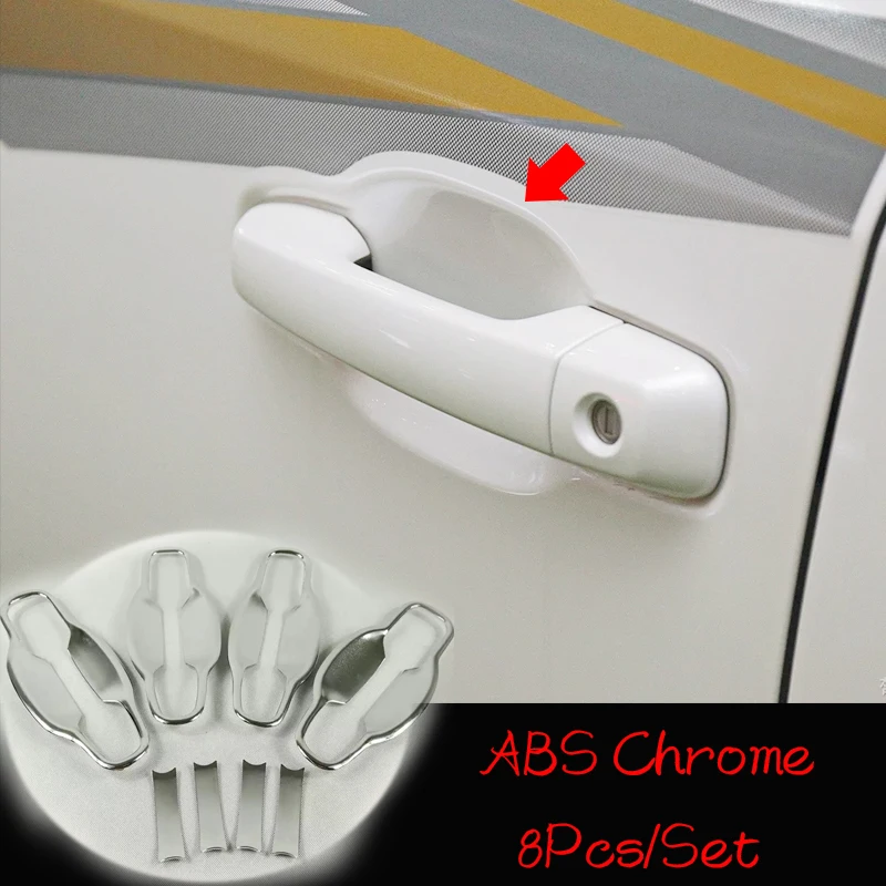 Pre Toyota Land Cruiser 200 2016 2017 2018 2018 ABS Chrome Dverne Rukoväť misky Chránič obrusu TREST STYLING STYLING Príslušenstvo 8ks