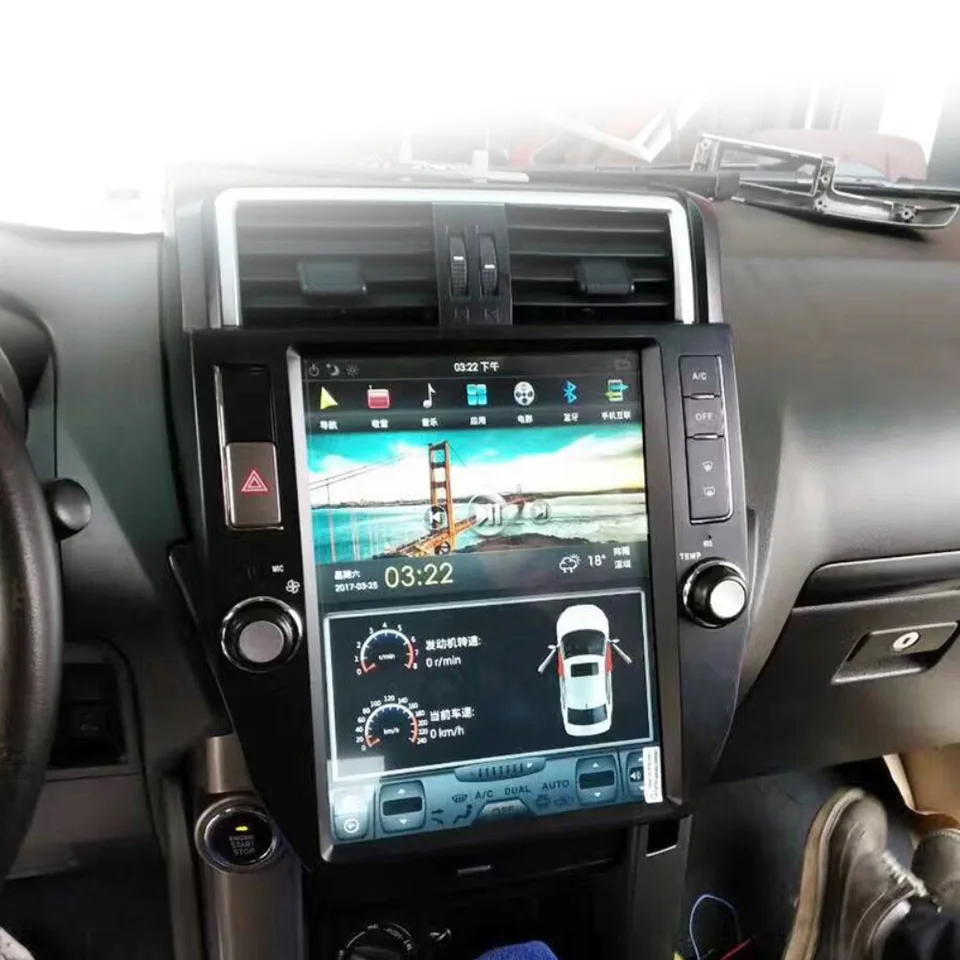 Pre Toyota Land Cruiser Prado 150 2010 -2013 Android 13 Tesla Screen Car Radio Player GPS navigácia Video Multimedia