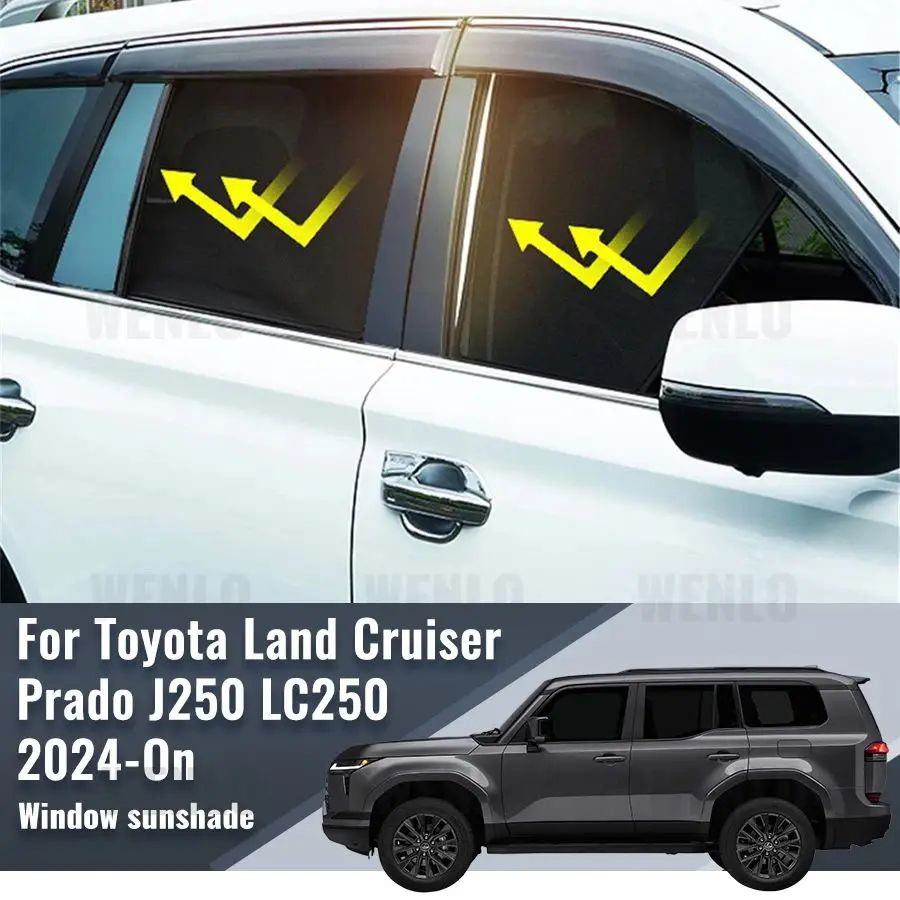 Pre Toyota Land Cruiser Prado J250 LC250 2024 2025 Automobil Sunshade Magnetické predné zadné zadné sklo Závesné závesné okno Slnko slnečné okno