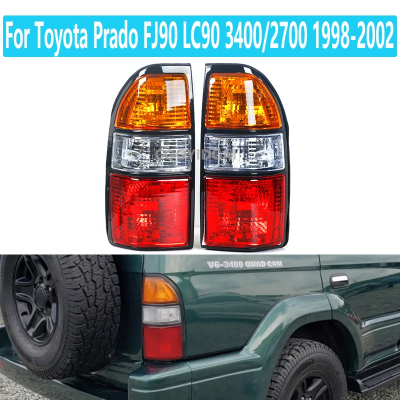 Pre Toyota Prado FJ90 LC90 3400/2700 1998 1999 2020 2001 2002 Taillight Lampshade Tail Light Side Zadná brzdová osvetlenie brzdenie zadná brzda
