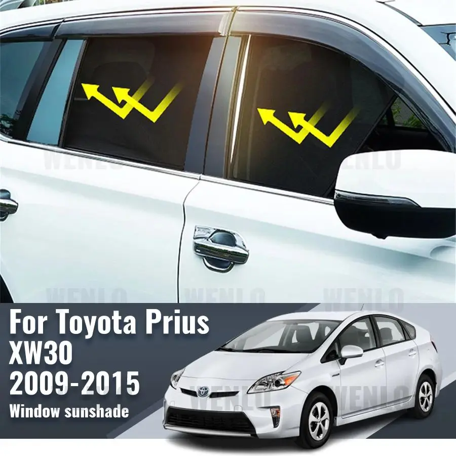Pre Toyota Prius XW30 2009-2015 Magnetický automobil Sunshade Shield predné čelné sklo rámca Zadné bočné okno Slnko odtiene slnka
