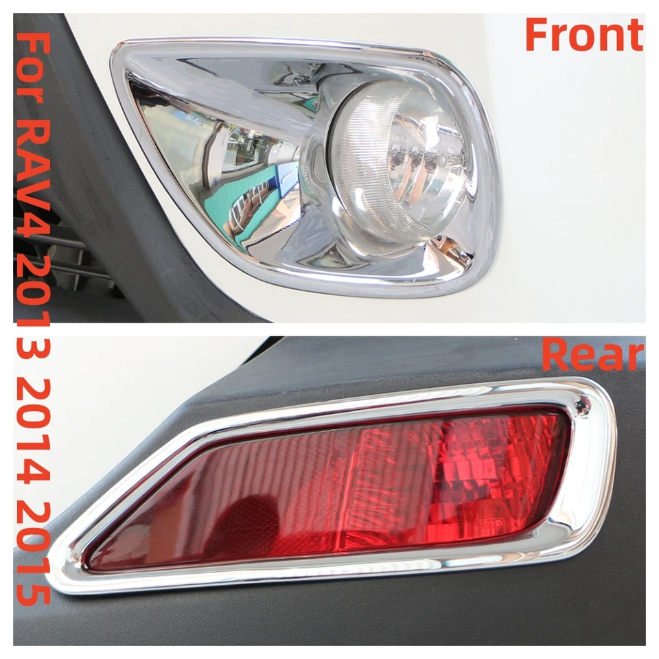Pre Toyota Rav4 2013 2014 2015 2015 Chrome Front zadná hmlová hmla Cover Foglight Light Light Light Light Guard Ozduky Doplnky Styling auta