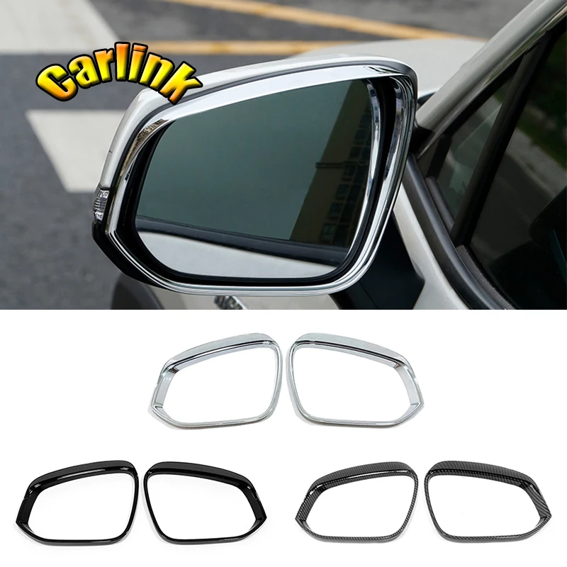 Pre Toyota RAV4 2019 2020 2021 2022 XA50 ABS Chrome/Black Car Bočné dvere spätného zrkadla Zrkadlo Dažďové obočie Dekoratívny rám