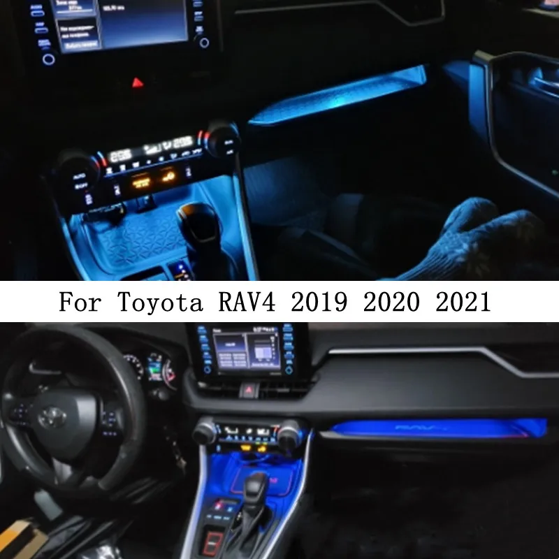 Pre Toyota RAV4 2019 2020 2021 prístrojový prístroj Dashboard Panel Trim Atmosféra pre Toyota Rav4 Prime Prime Car Side Driver Lamp Strip