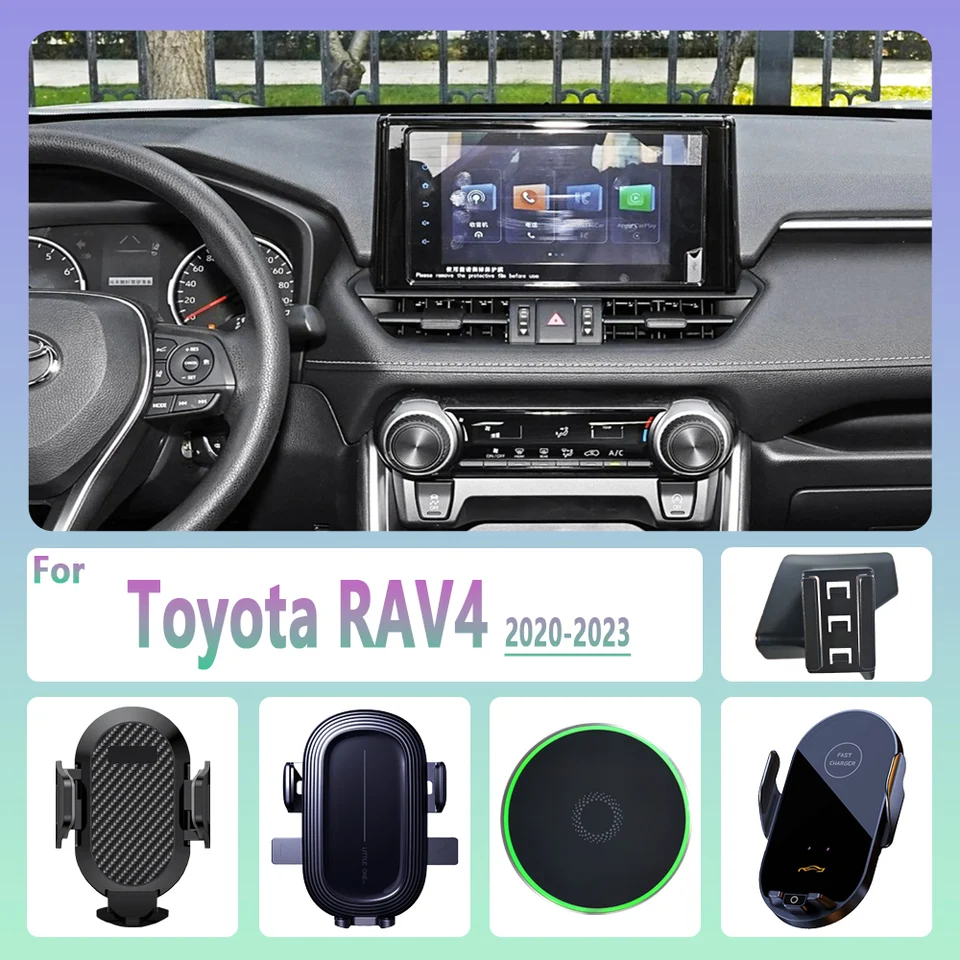 Pre Toyota Rav4 Rav 4 2020 2021-2023 Držiak na telefón bezdrôtové nabíjanie Magnetický telefón