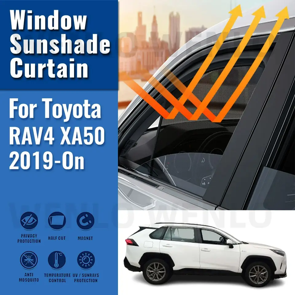 Pre Toyota RAV4 XA50 2019-2024 RAV 4 Magnetické auto Slnečné predné predné sklo rámca Zadné bočné okno Slnko odtieň Slnka