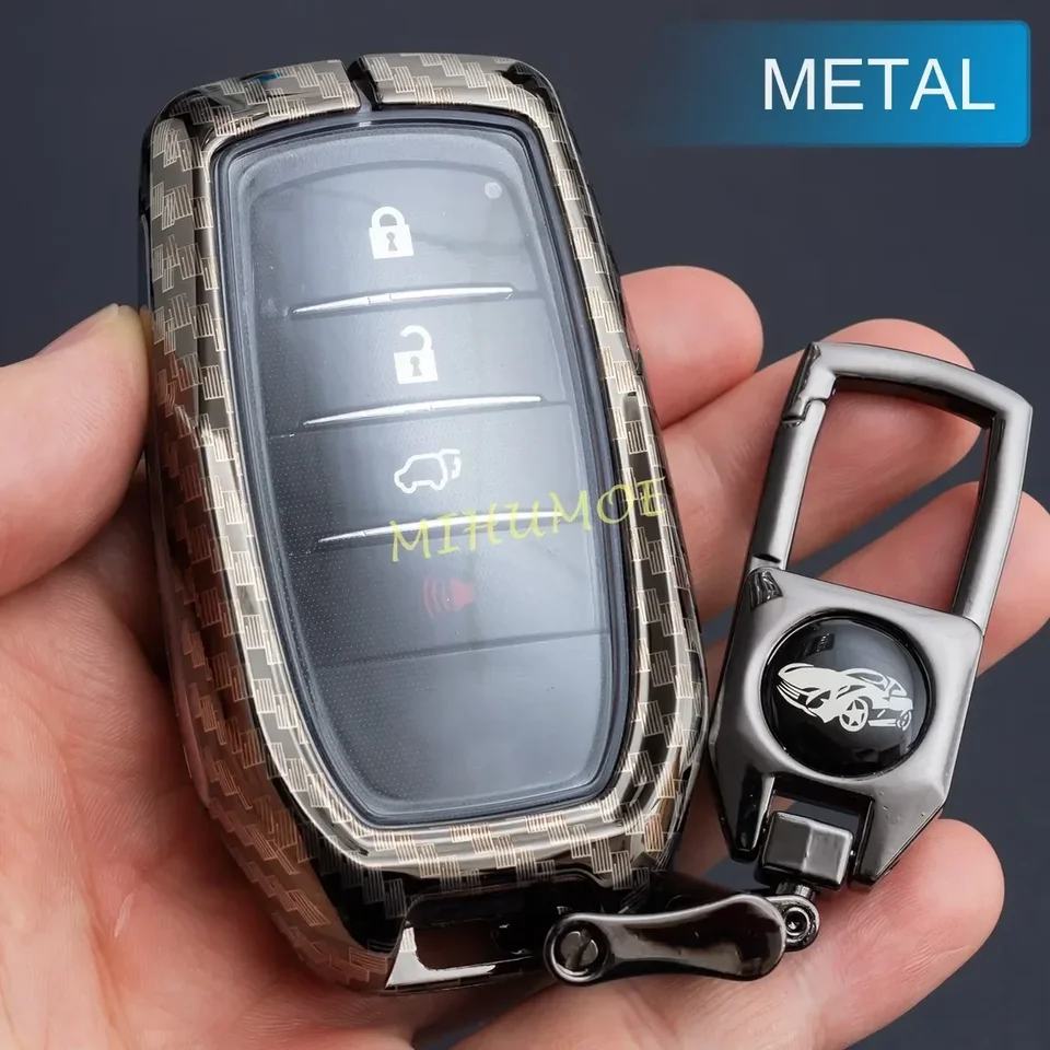 Pre Toyota Sienna Venza Harrier Tundra Rav4 Prime Mirai Hilux Alphard Vellfire Metal Car Key Fob Cover Case Chain Chain Fiber