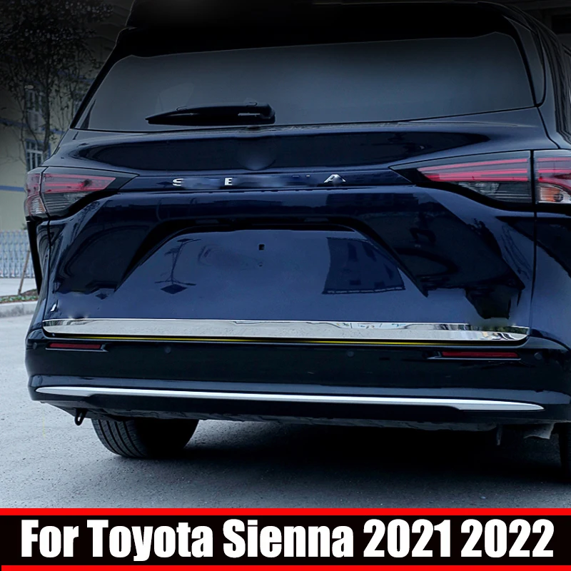 Pre Toyota Sienna XL40 2021 2022 Zadný nárazník z nehrdzavejúcej ocele Krunice zadných kmeňov chvostových dverí Odstráňte Ozdobenie