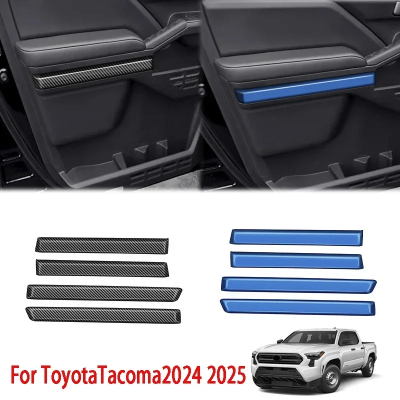 Pre Toyota Tacoma 2024 2025 Real Skutočné dvere uhlíkových vlákien Vnútorná rukoväť za dekoratívnymi prúžkami Interiérové ​​príslušenstvo