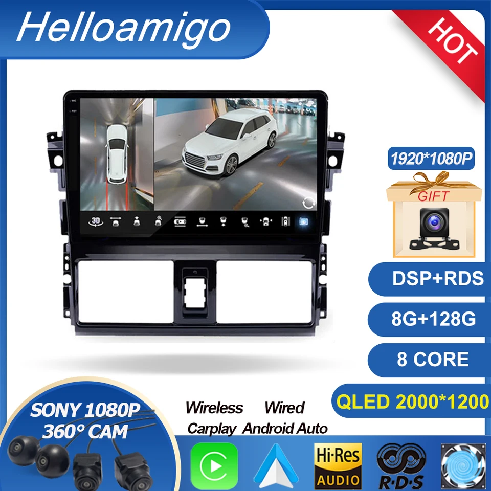 Pre Toyota Vios Yaris 2013 2014 2015 2016 2 DIN Android Car Radio Multimedia Player GPS Navigation CarPlay 2 DIN Nie DVD