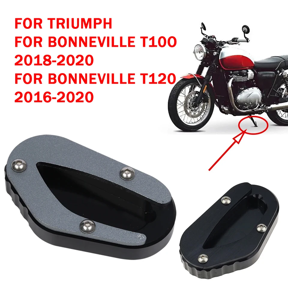 Pre Triumph Bonneville T100 T120 T 120 2020 Motocyklové doplnky Kickstand Foot Side Stock Zväčšenie predlžovacej podložky Podporná podpora Poličky