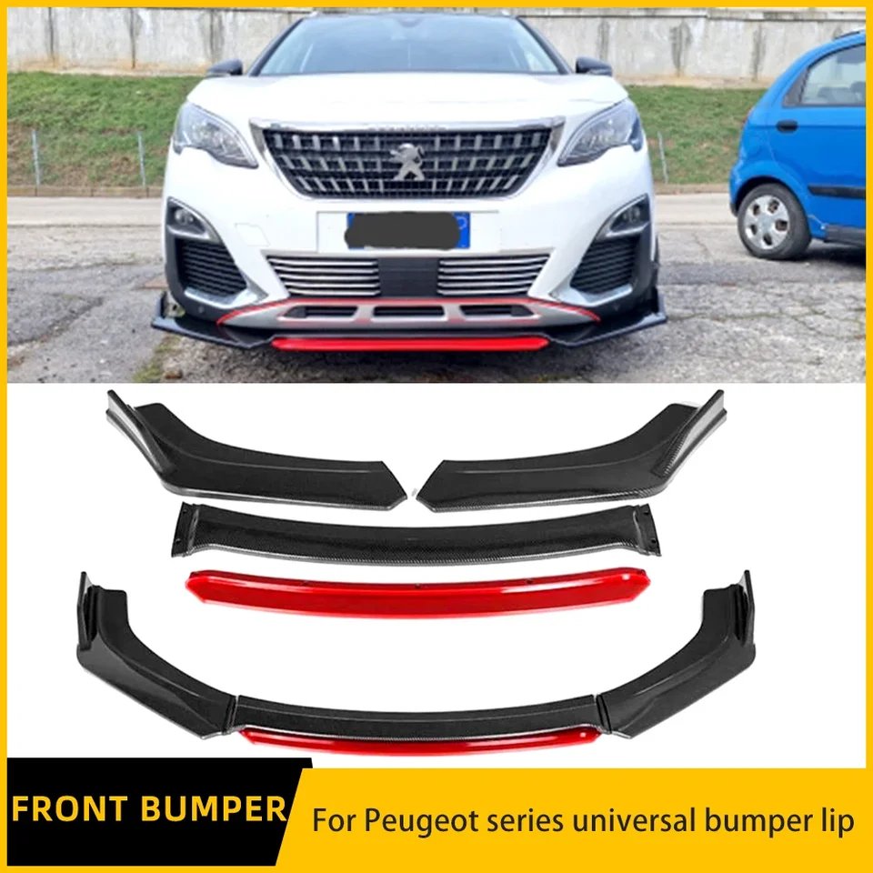 Pre univerzálne vysokokvalitné vozidlo Peugeot Series Univerzálne vysokokvalitné vozidlo 308 408 508 3008 predný nárazník Splitter Lip Difuser Spoiler Ab Sport Balíček