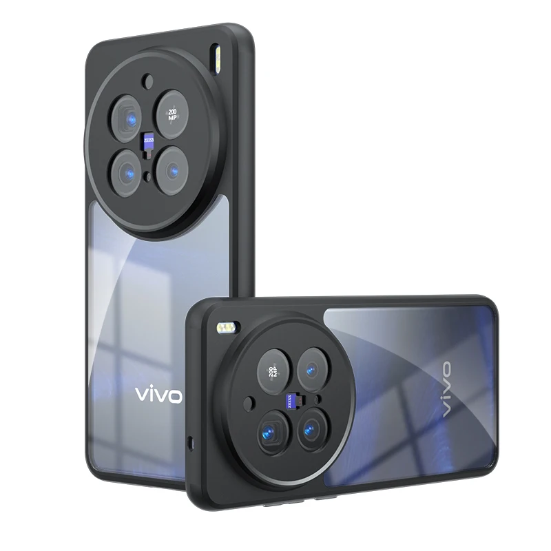 Pre Vivo X200 Pro Mini Anti-Drop Air Bag Frosted TPU PC puzdro, HD Clear Anti-Shock Acryl PC puzdro pre Vivo X200 PRO 5G