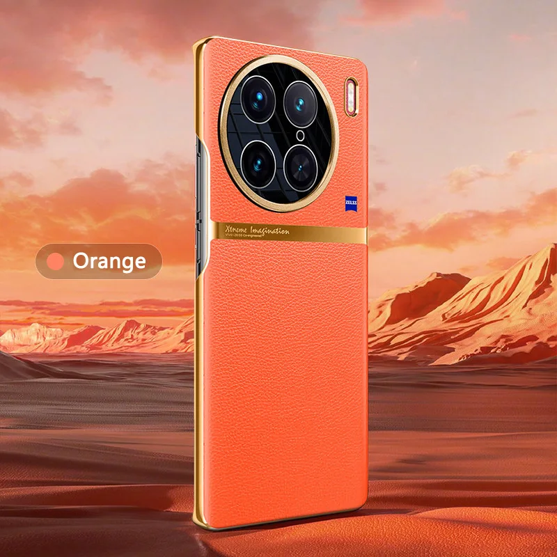 Pre Vivo X90 Pro Original Case Vivo X 90 kryt Luxusná kožená textúra textúra Elektroplatovaná nárazová odolnosť voči PC telefónom