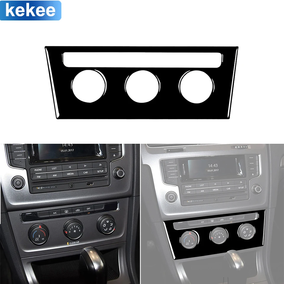 Pre Volkswagen Golf 7 GTI MK7 2013 2014 2015 2016 2017 2017 Dashboard AC Control Panel Piano Black Sticker Car Interior Accessorie