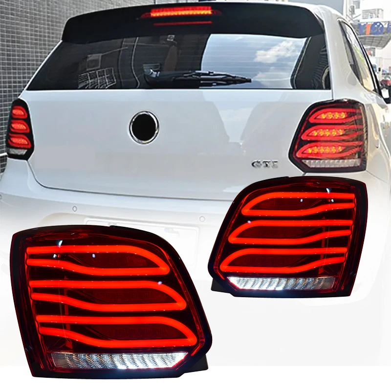 Pre Volkswagen Polo LED chvostové svetlo 2011-2018 Zostava zadného chvosta DRL DENNÝ RUNG RUNG RUNG Light Turn Signal Svetlo Brzdové svetlo