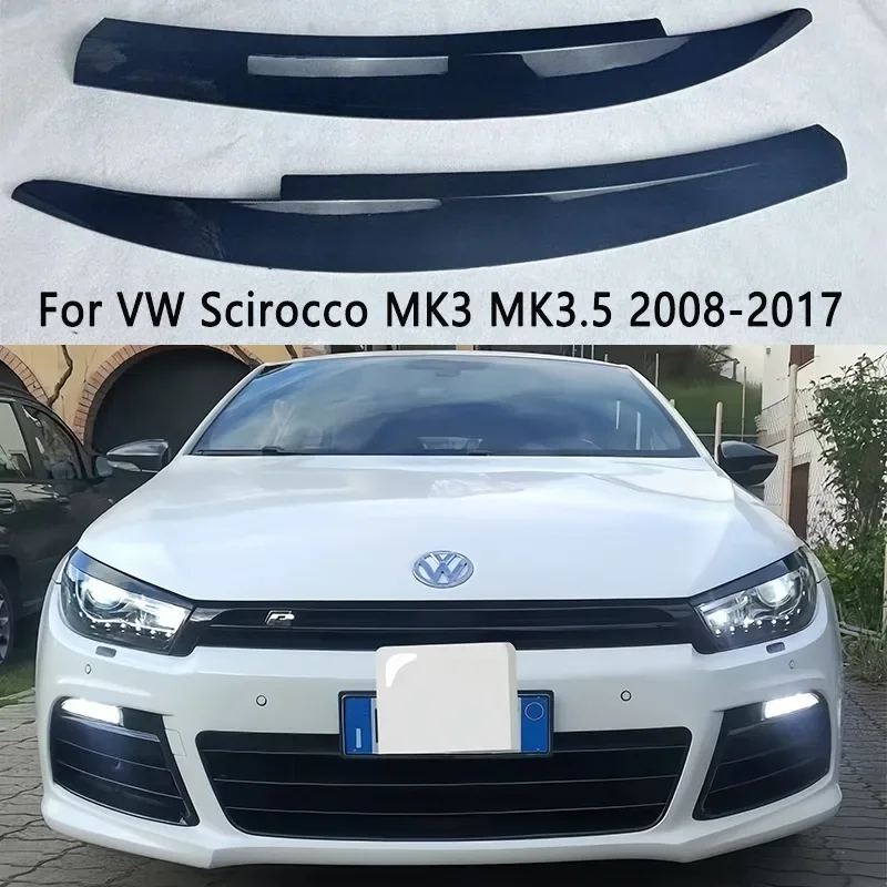 Pre Volkswagen Scirocco Mk3 Mk3.5 R TSI TDI137 138 R 2008-2017 Predný svetlomet Lampa Lampa obočia obočie 3D nálepka