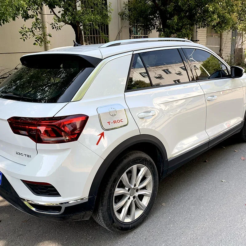 Pre Volkswagen T-ROC 2018-2020 Vysoko kvalitný chrómový chrómový palivový kryt dekoratívna náplasť proti škrabke na ochranu automobilov