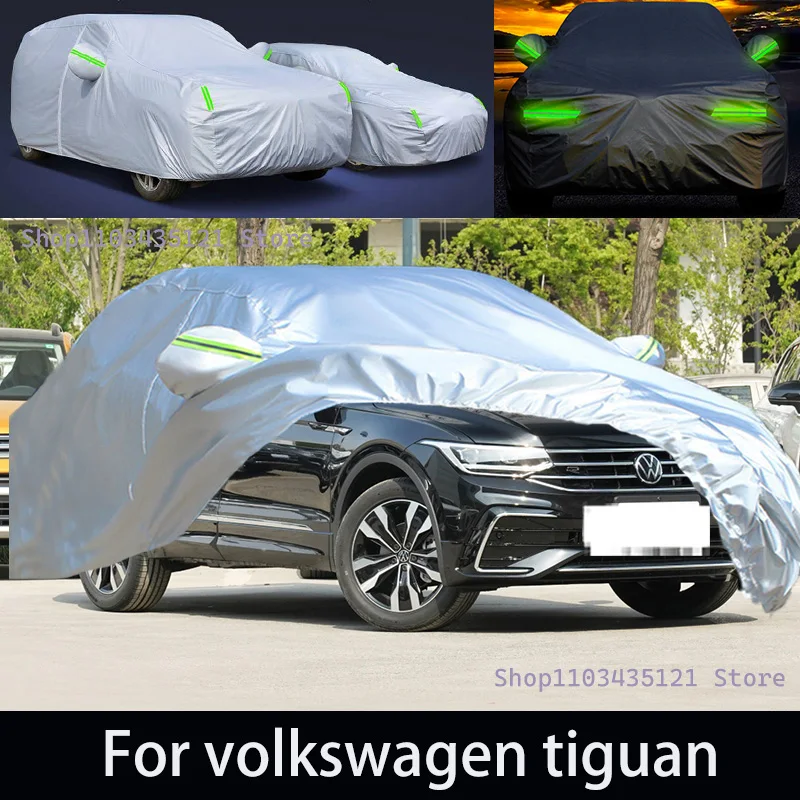 Pre Volkswagen Tiguan Outdoor Outsing Plné kryty automobilov Snow Cover Sunshade Nepremokavý prach odolný