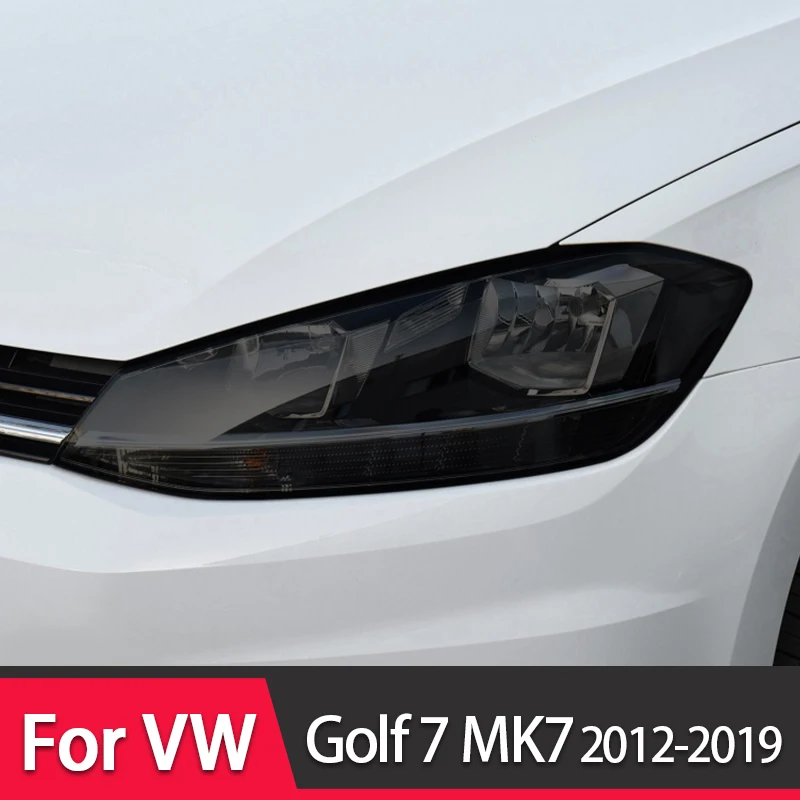 Pre Volkswagen VW Golf 7 MK7 2012-2019 Ochranný film Svetlomet Svetlomet s priehľadným čiernym TPU nálepky Decorácie automobilov