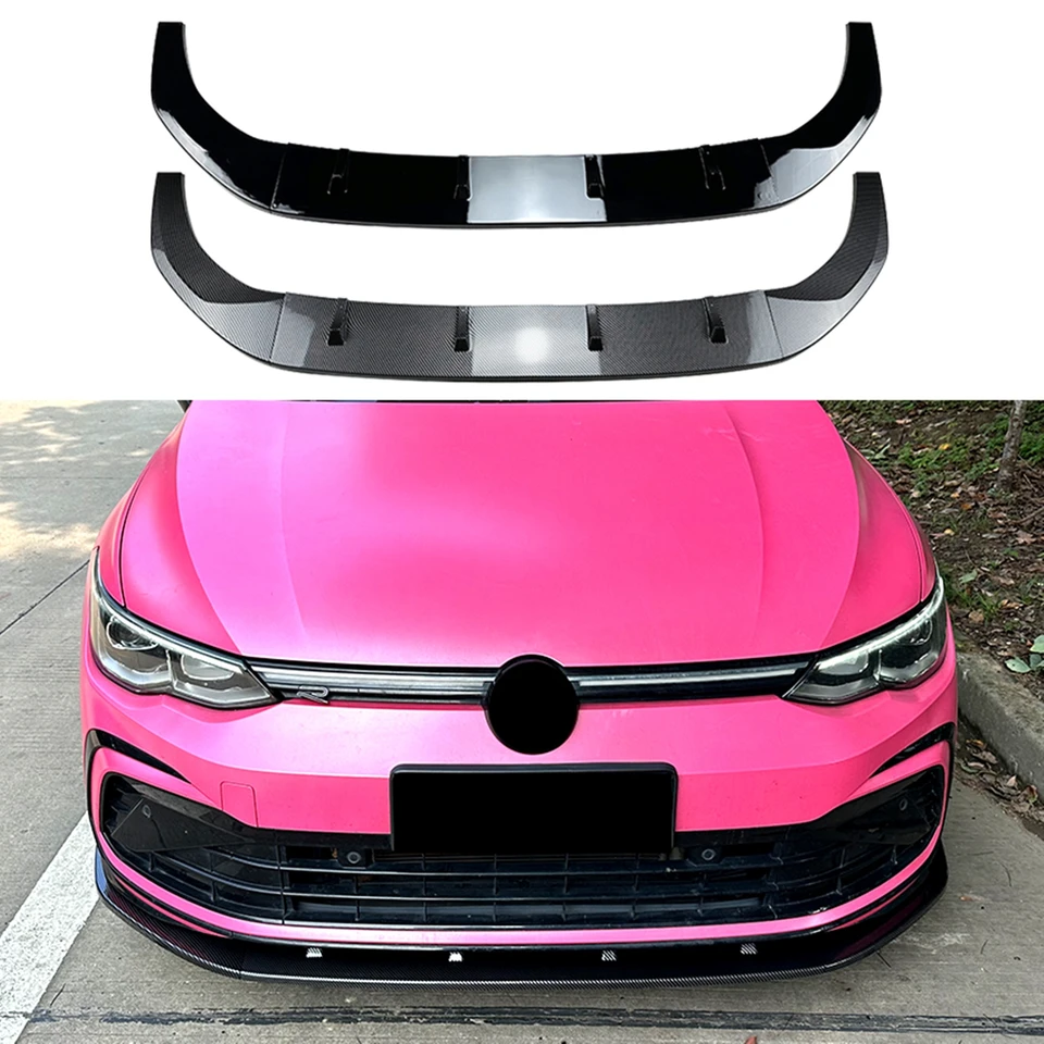 Pre Volkswagen VW Golf 8 MK8 GTI GTD GTE R-LINE 2020-2023 Vzhľad uhlíkových vlákien/lesk Čierny Splitter Splitter SPOILER LIP