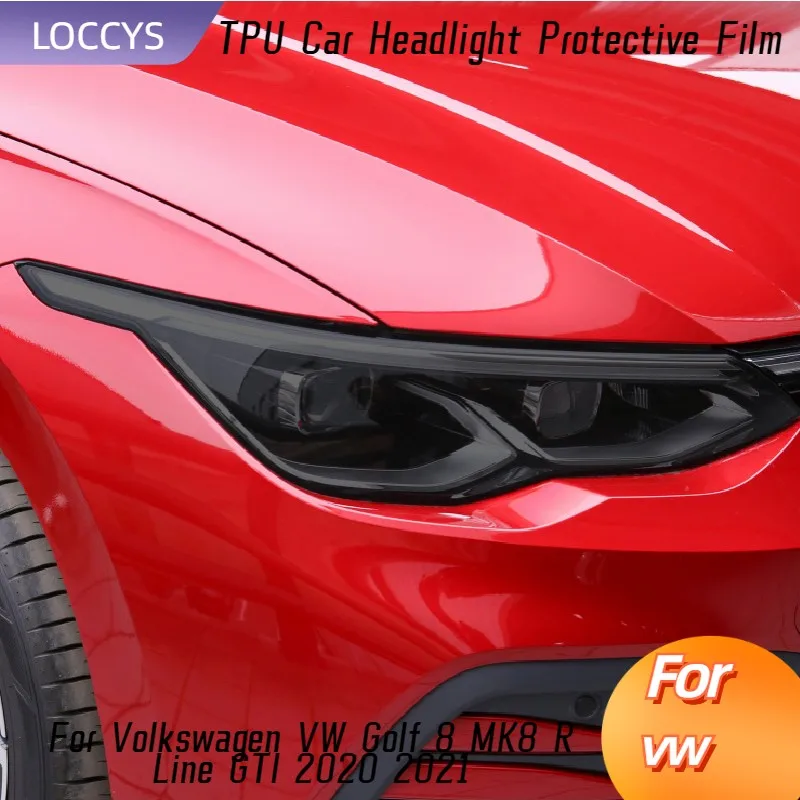 Pre Volkswagen VW Golf 8 MK8 R Line GTI 2020 2021 Automobilie Ochranné odtieň Film dym čierna priehľadná nálepka TPU