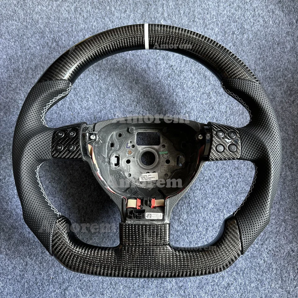 Pre Volkswagen VW Jetta Mk5 Golf MK5 GTI R32 EOS Passat B6 BORA Skutočné uhlíkové vlákno volant Prispôsobený príručkou