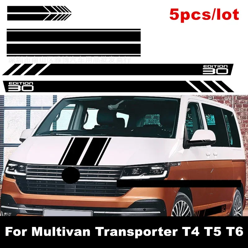 Pre Volkswagen VW Multivan Transporter T4 T5 T6 5PC/Lot Body Bočné dvere+kryt motora+nálepka nálepky na nálepku so spätným zrkadlom