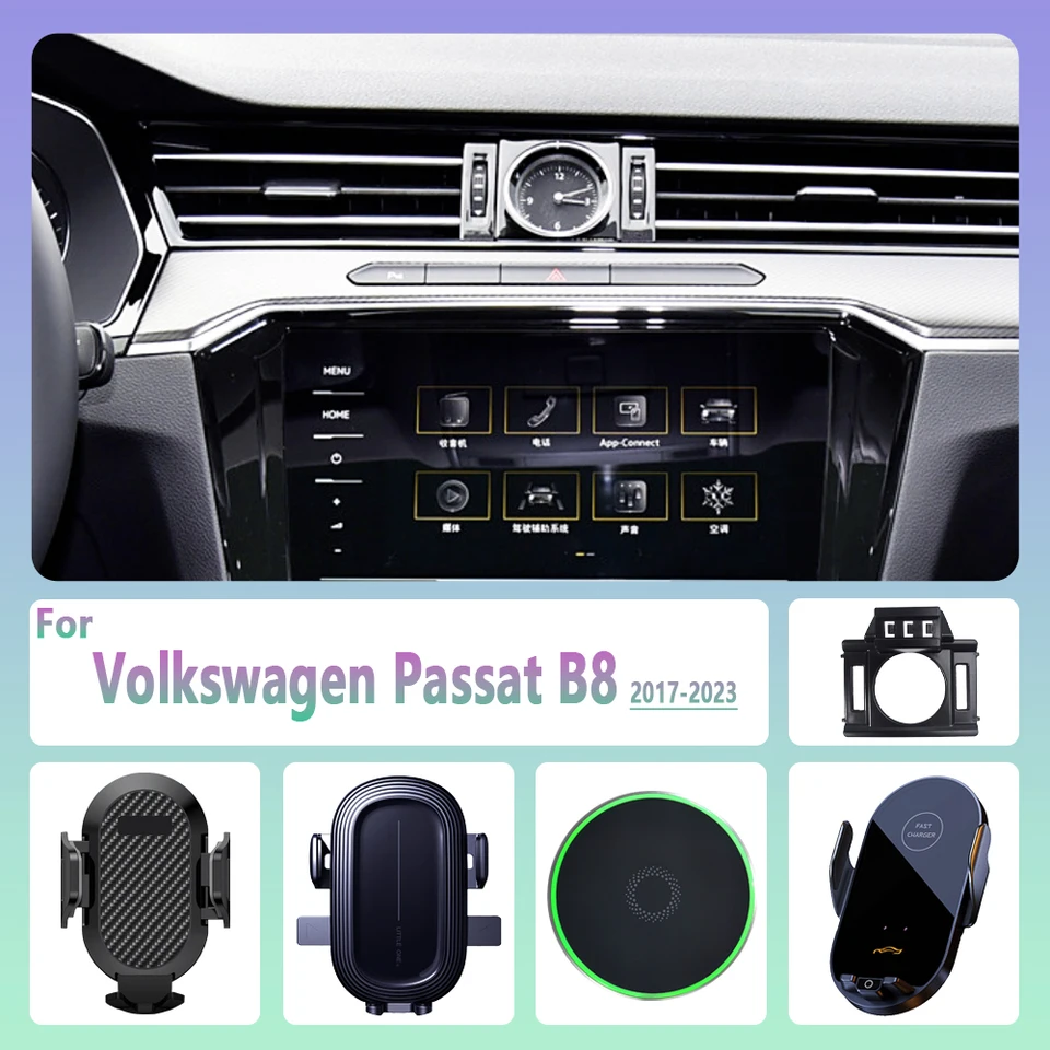 Pre Volkswagen Vw Passat B8 2017 2018 2019-2023 Držiak telefónu automobilu Držiteľ bezdrôtového nabíjania Magnetický telefón Car Magsafe Support