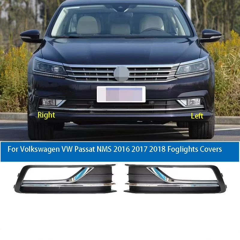 Pre Volkswagen Vw Passat NMS 2016 2017 2018 Foglights pokrýva príslušenstvo automobilov vľavo predný nárazník Fog Light Grille Cover