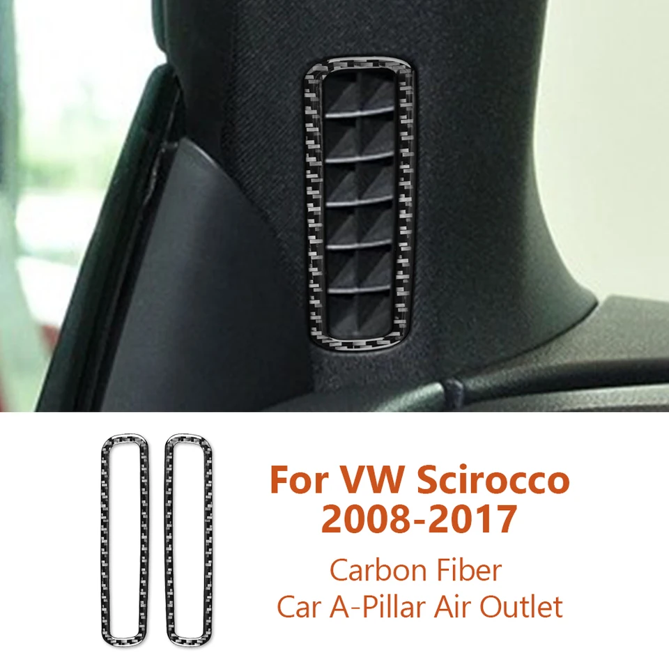 Pre Volkswagen VW Scirocco 2008-2017 Carbon Fiber Auto Air Air Outlet Rám Ozdobné nálepky automatické auto-štýl Accesorios