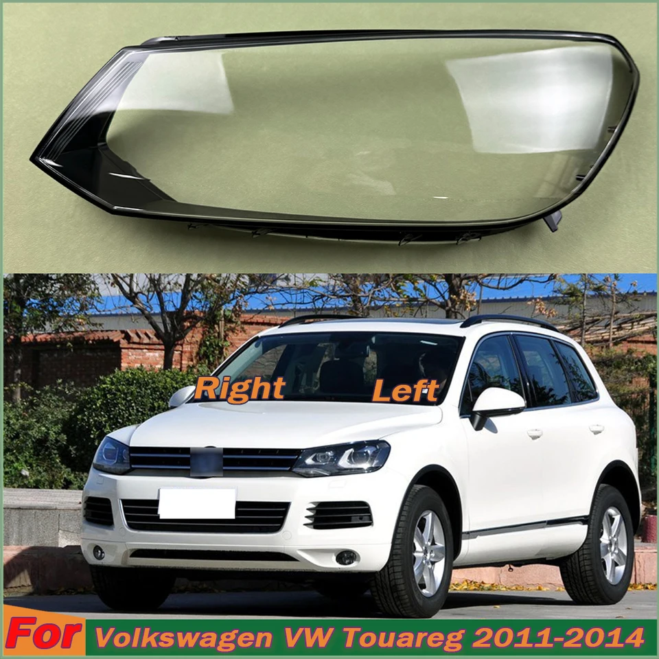 Pre Volkswagen VW Touareg 2011 2012 2013 2014 Automobilové doplnky Transparentné odtieň svetlometov kryt Lampshade Shell Lens Plexission