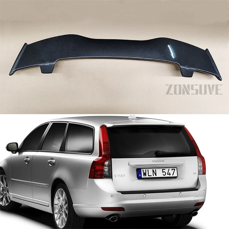 Pre Volvo V50 2009-2011 SPOILER ABS PLASTNÁ HATCHBACK STEROF Zadné krídlo Kit