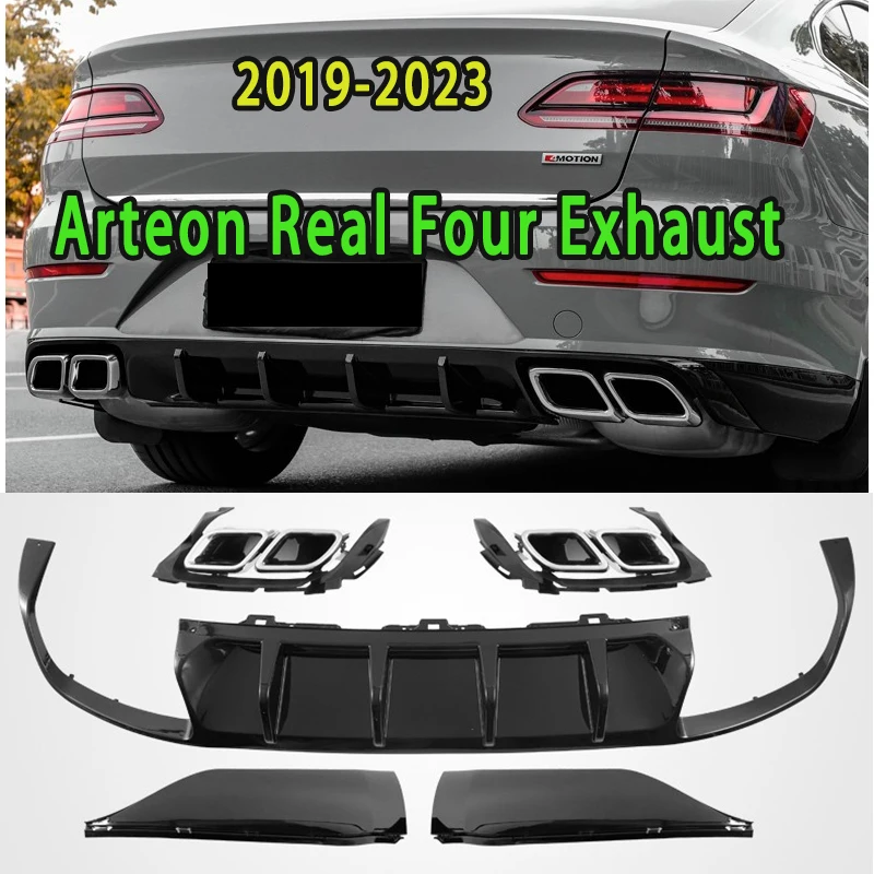 Pre VW Arteon Four Sump Cominless Výfuk z nehrdzavejúcej ocele 2018 2019 2021 2022 2023
