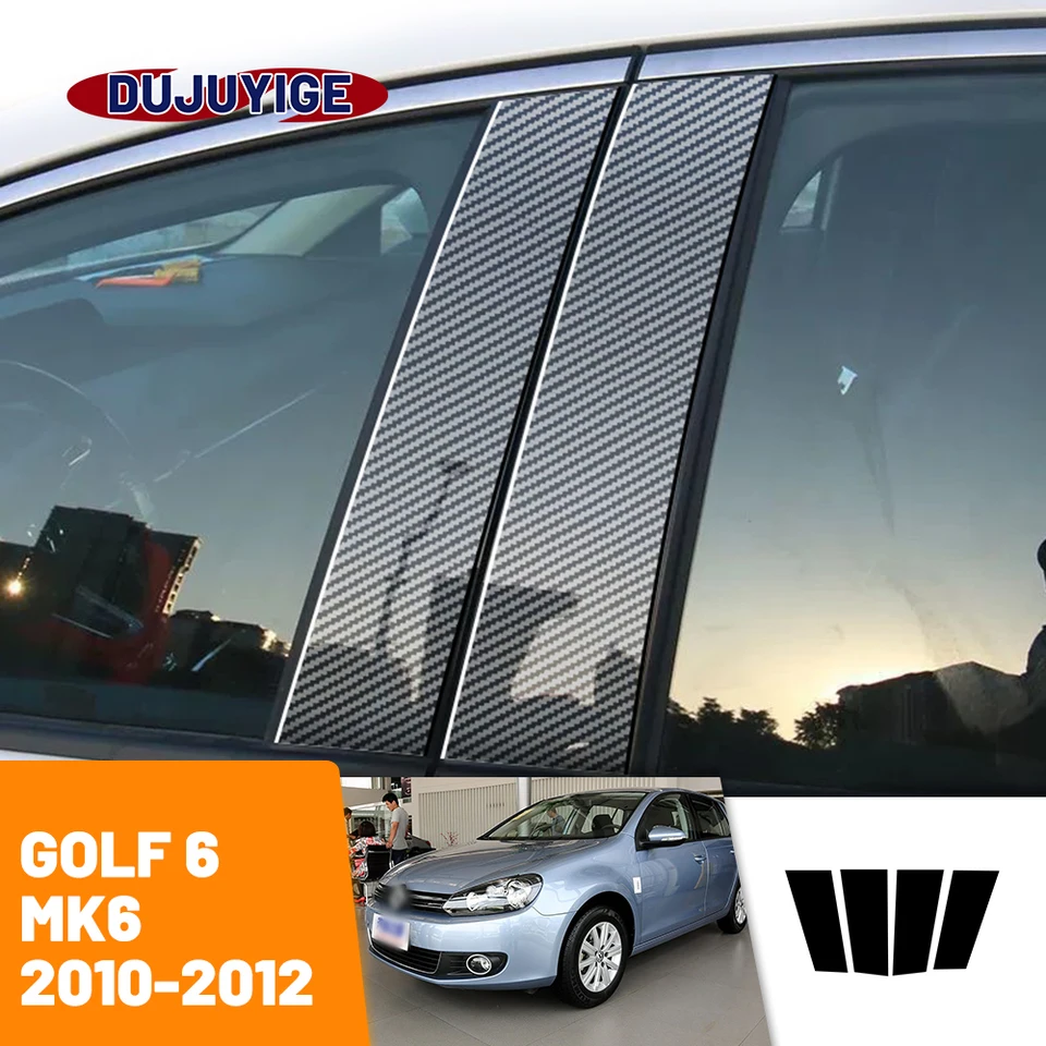 Pre VW Golf 6 MK6 2010-2012 2011 Uhlíkové vlákno stĺpec Dvere Deal