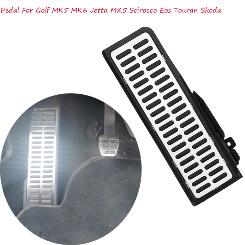 Pre VW Golf MK5 MK6 Jetta MK5 Scirocco EOS Touran Skoda 2007 ~ 2013 Car Dead Footrest Pad Sport Foot REST REST Zostatok z nehrdzavejúcej ocele