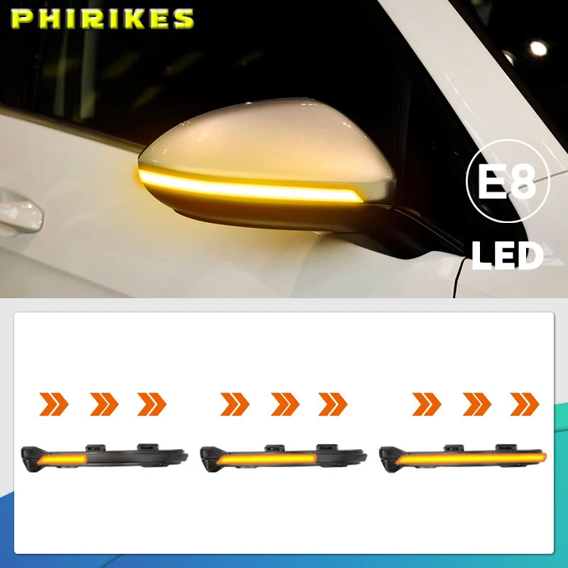 Pre VW Golf Mk7 7 GTI R GTD Dynamic Blinker 2pcs LED Turn Signal Mirror Light 2013 2016 2017 2019 2020