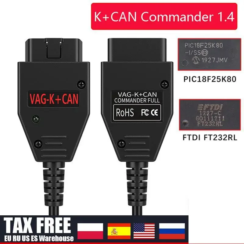 Pre VW K Can Commander 1.4 FTDI FT232RL PIC18F25K80 OBD2 Diagnostický nástroj pre VW pre Golf/BOR pre Jetta pre VW K-Line