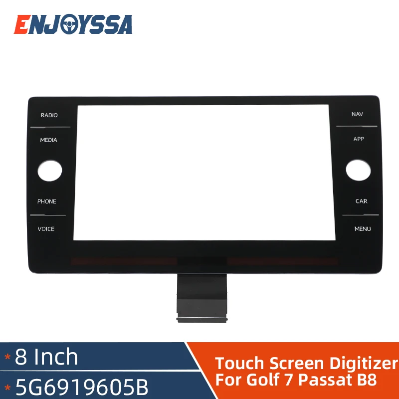 Pre VW MK7 Golf 7 Passat B8 Polo MK6 60pins 8 palcový sklenený dotykový panel Digitalizátor Car Radio 5G6919605A 5G6919605B 5G6919605E