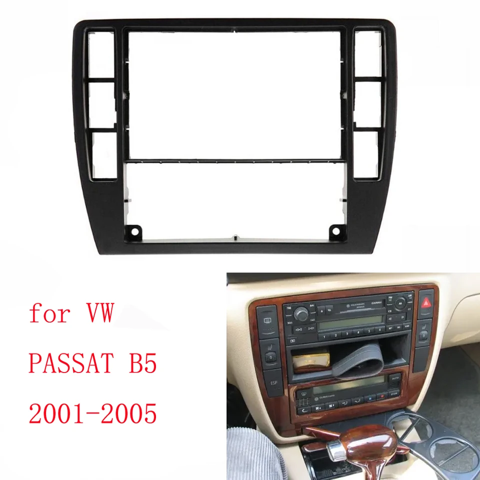 Pre VW Passat B5 2001-2005 1ks automobilové rámy Centrum Console Trim Orezanie rána Čítanie rádiu Rádio Rádiu 3B0858069